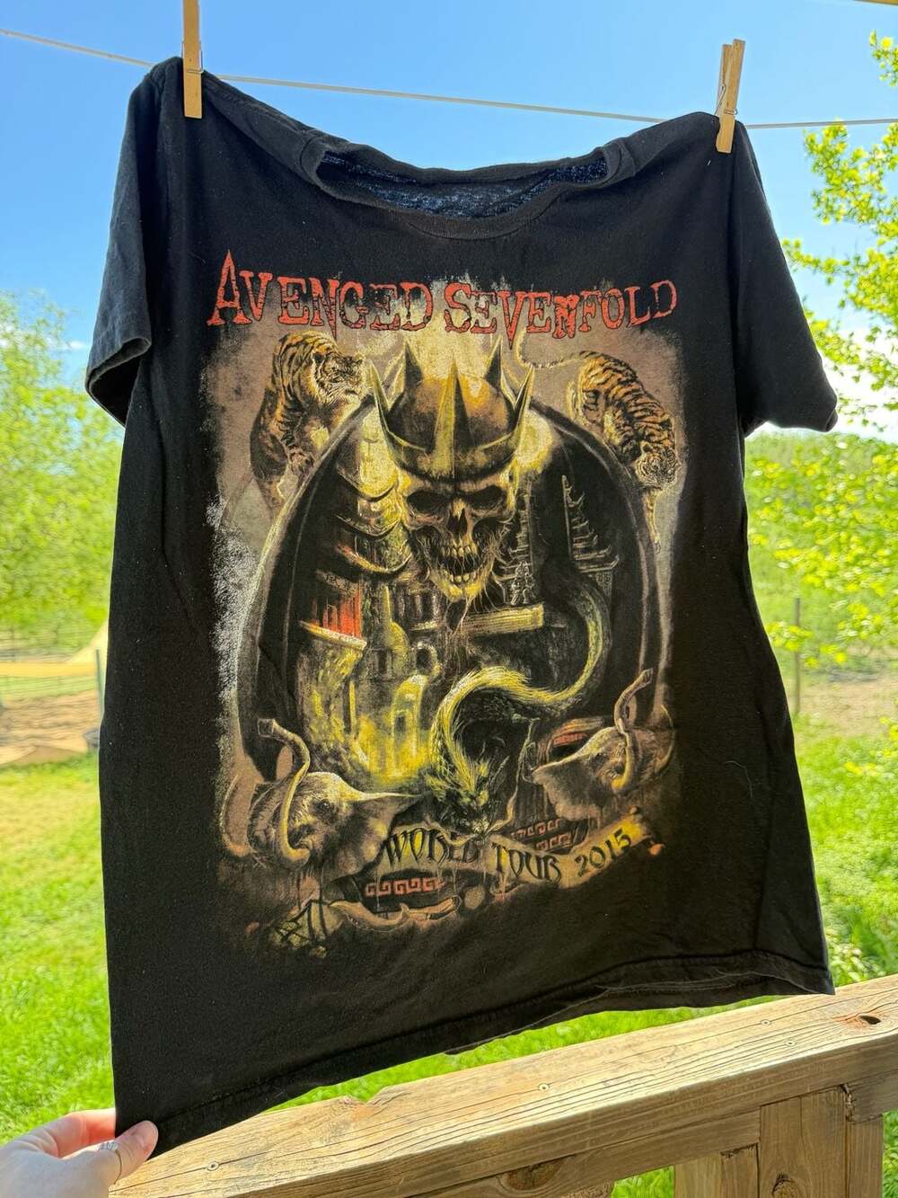 Vintage Avenged Sevenfold World Tour 2015 Band T-Shirt Graphic Tee